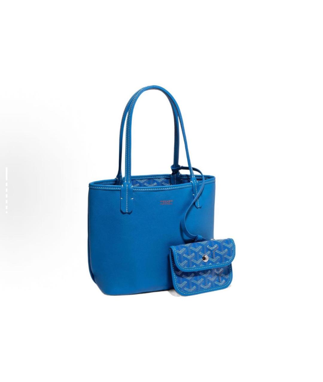 GOYARD Синяя кожаная сумка тоут, фото 4