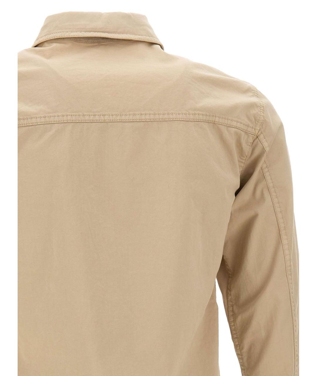 STONE ISLAND Бежевая хлопко-эластановая куртка, фото 5