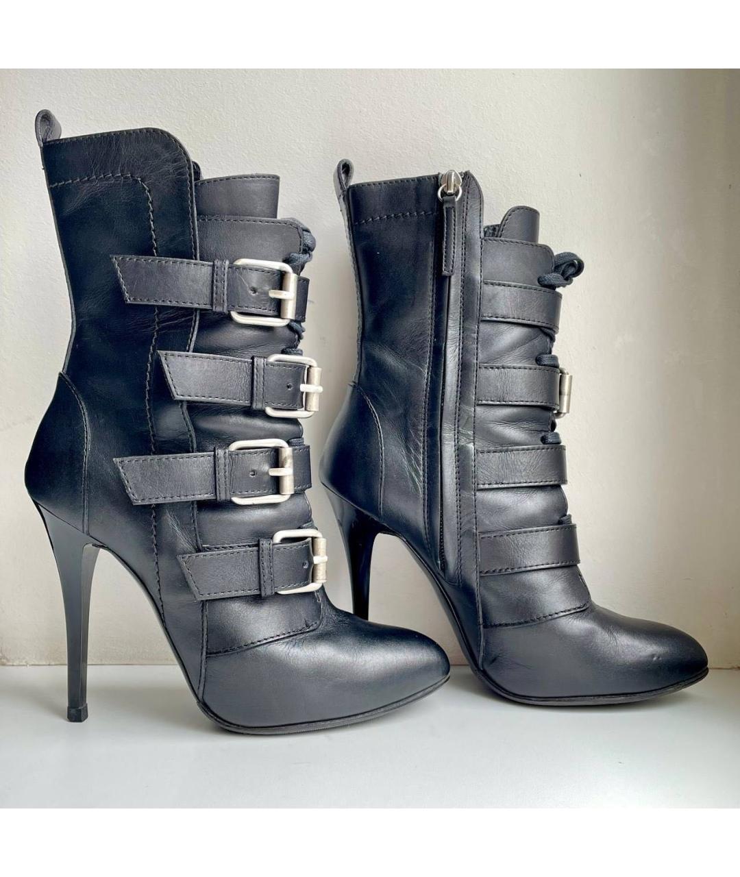 GIUSEPPE ZANOTTI DESIGN Черные кожаные полусапоги, фото 8