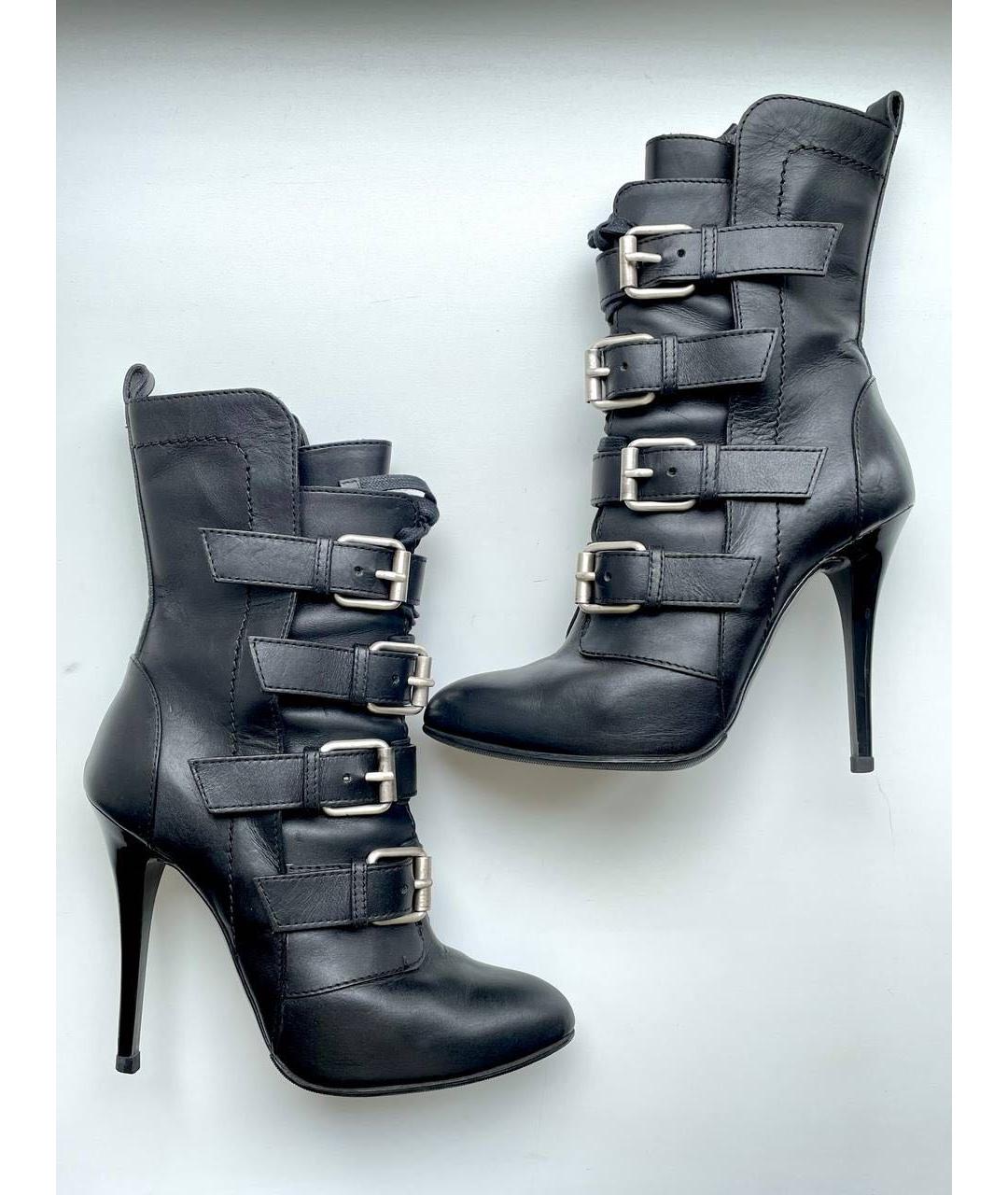 GIUSEPPE ZANOTTI DESIGN Черные кожаные полусапоги, фото 3