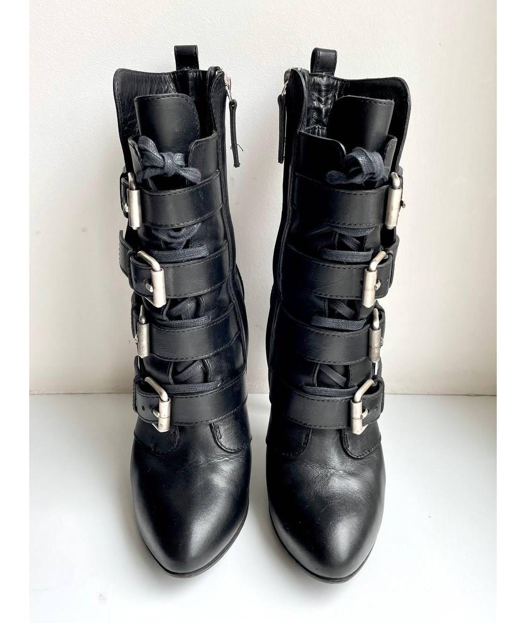 GIUSEPPE ZANOTTI DESIGN Черные кожаные полусапоги, фото 4
