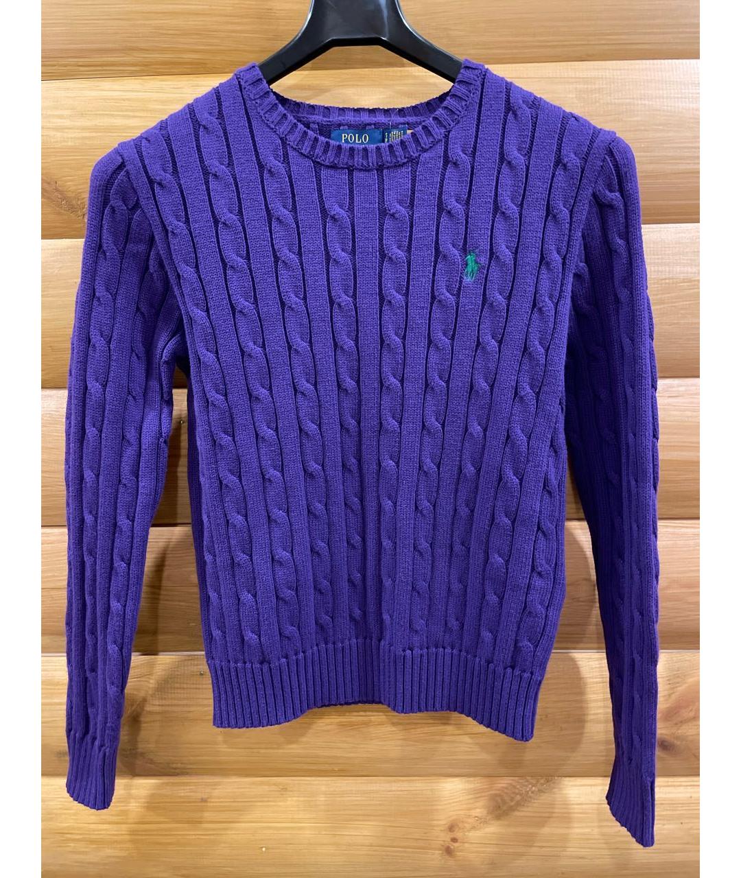 POLO RALPH LAUREN Фиолетовый хлопковый джемпер / свитер, фото 6