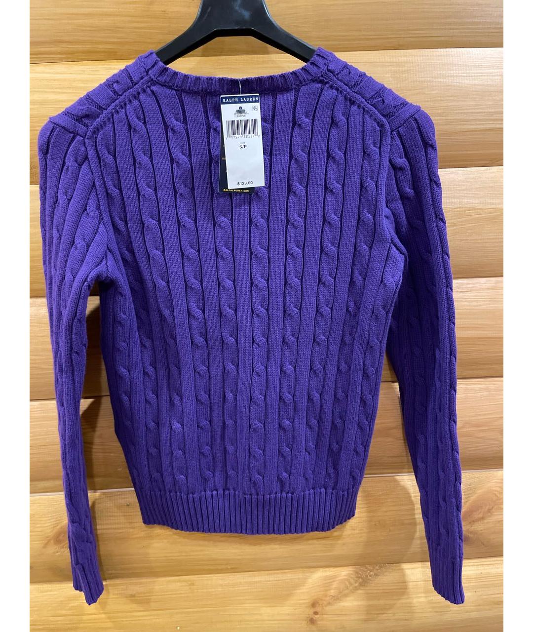 POLO RALPH LAUREN Фиолетовый хлопковый джемпер / свитер, фото 3