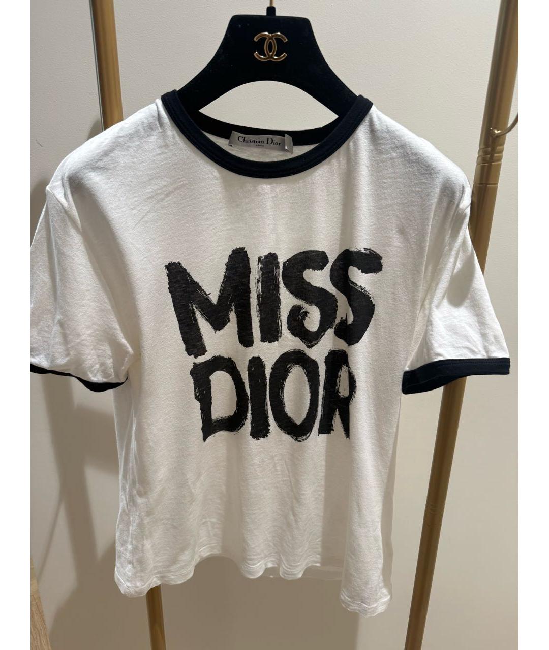 CHRISTIAN DIOR Белая хлопковая футболка, фото 6