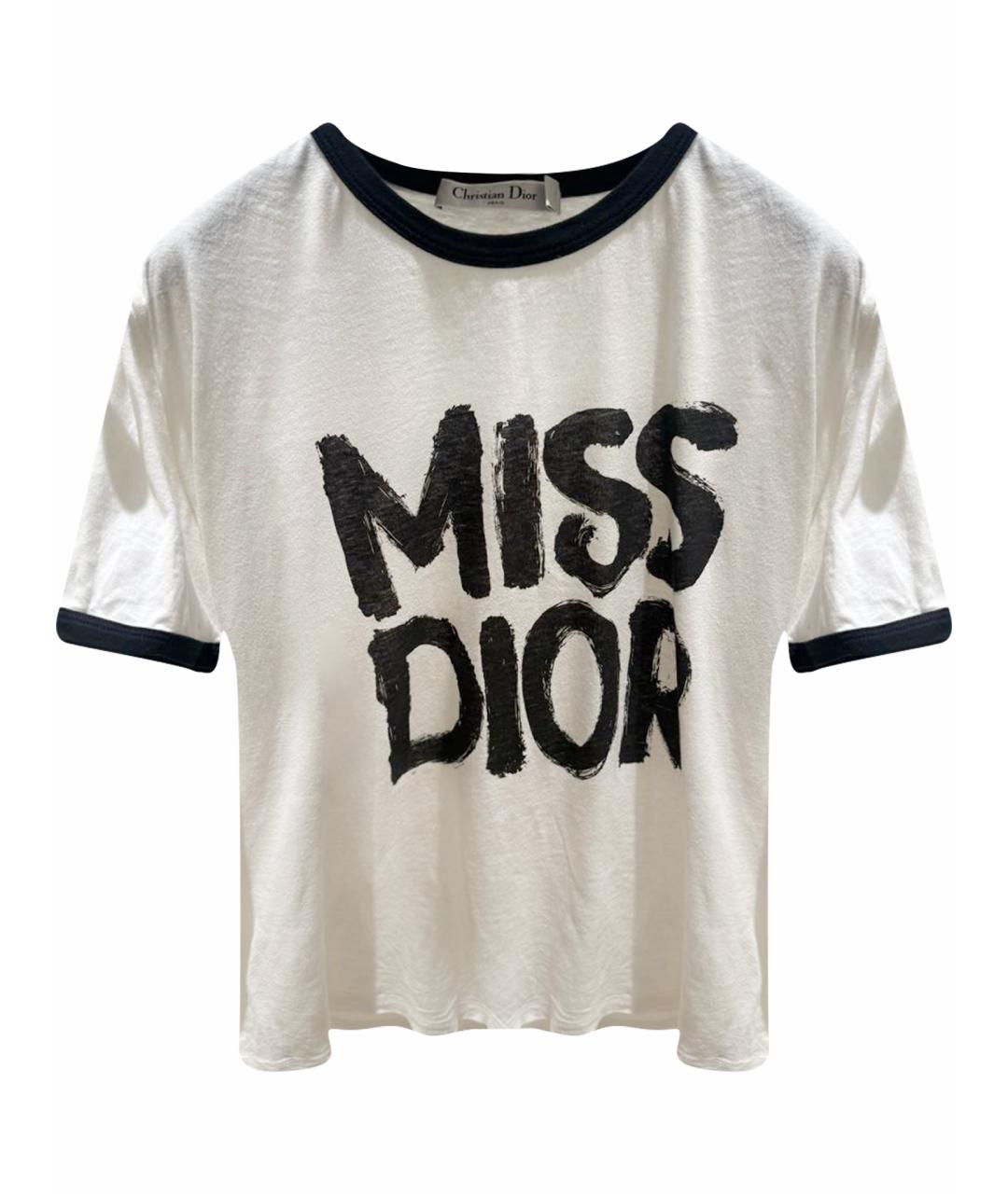 CHRISTIAN DIOR Белая хлопковая футболка, фото 1
