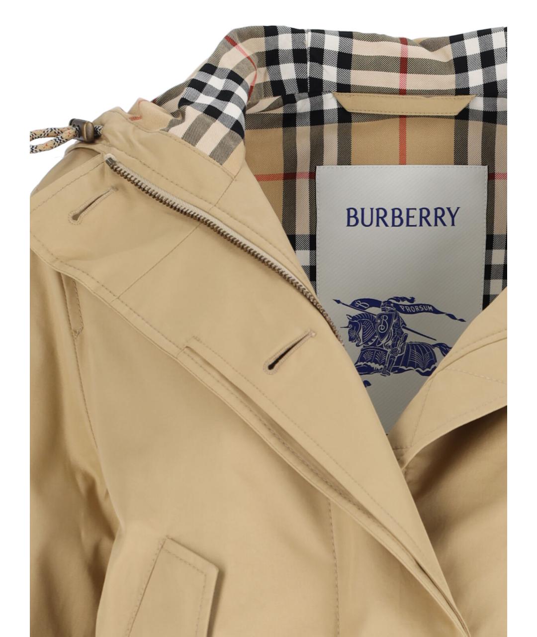 BURBERRY Бежевая хлопковая куртка, фото 4