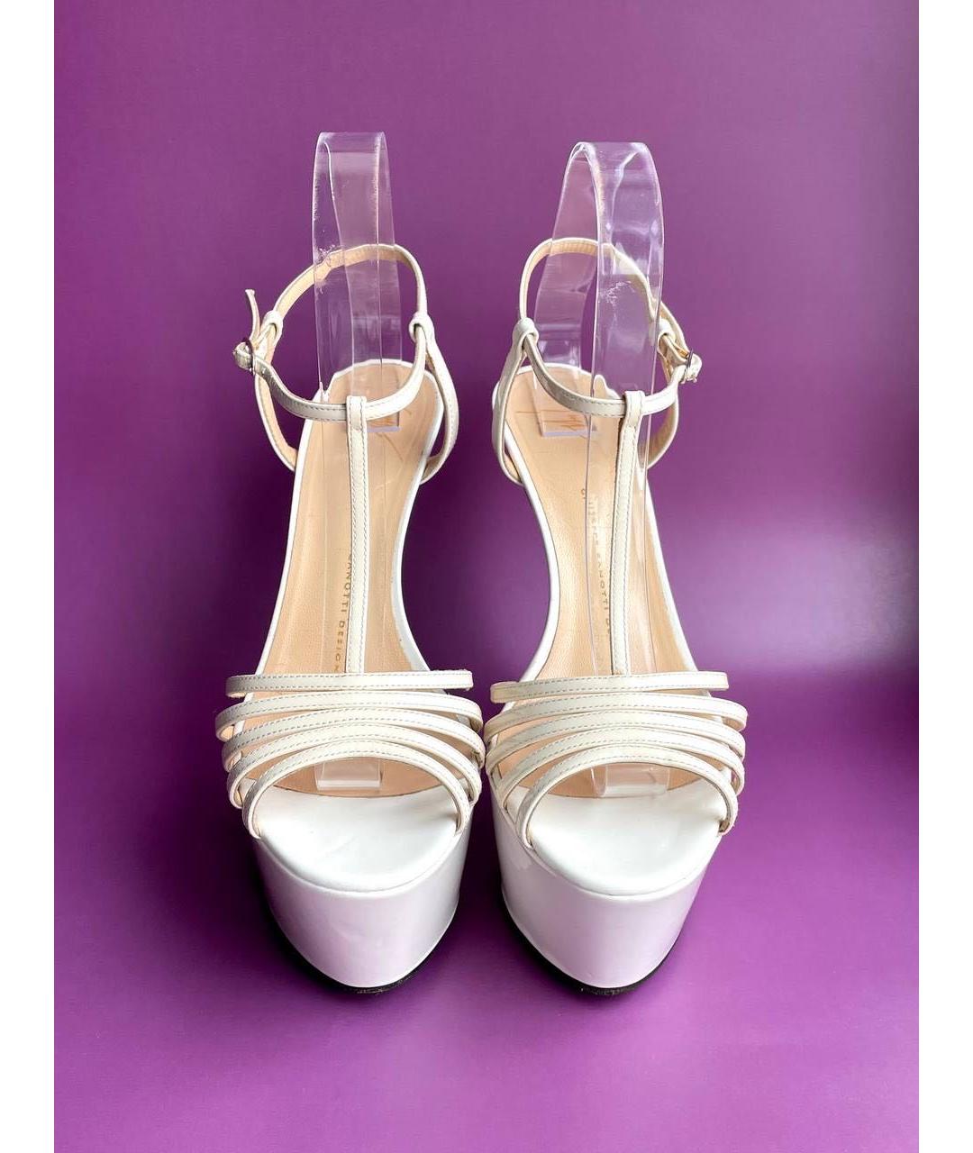 GIUSEPPE ZANOTTI DESIGN Белые босоножки из лакированной кожи, фото 3