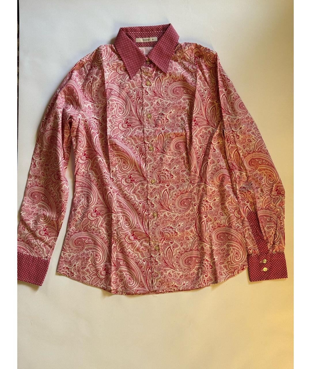 ETRO Розовая хлопко-эластановая рубашка, фото 4