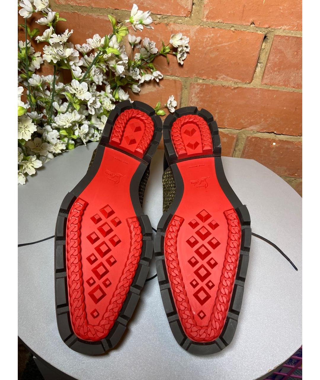 CHRISTIAN LOUBOUTIN Черные кожаные низкие ботинки, фото 8