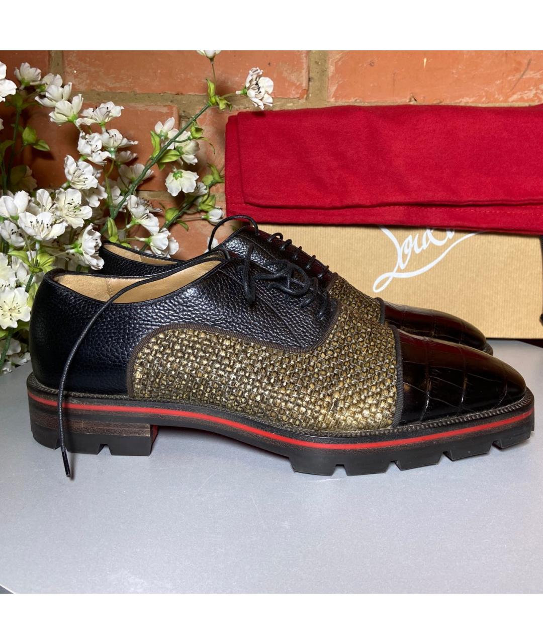 CHRISTIAN LOUBOUTIN Черные кожаные низкие ботинки, фото 9
