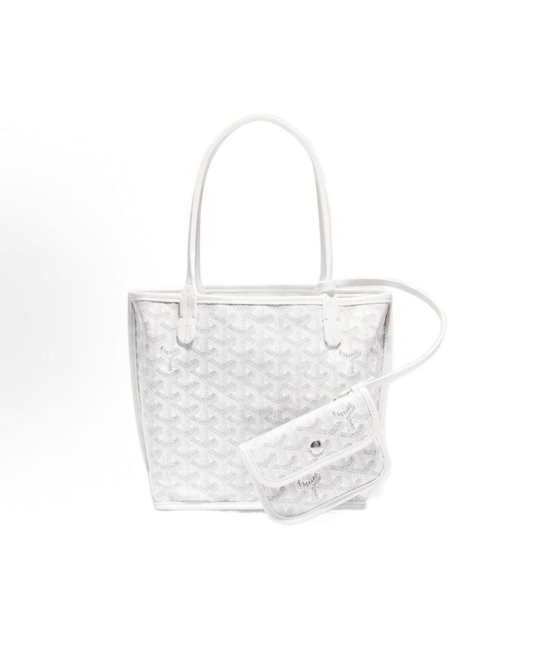 GOYARD Белая кожаная сумка тоут, фото 2