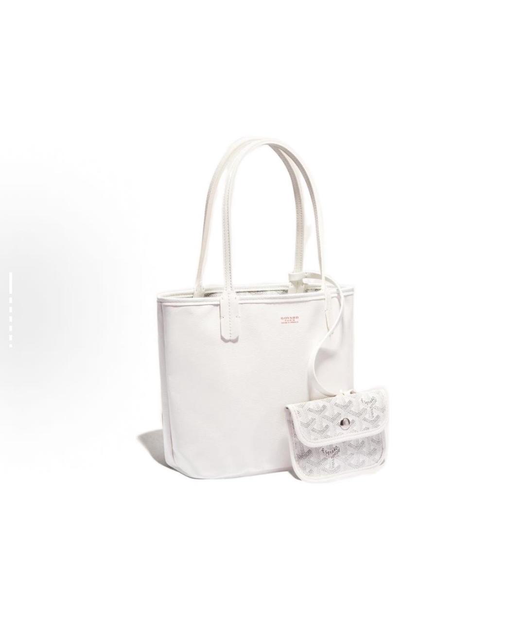 GOYARD Белая кожаная сумка тоут, фото 5