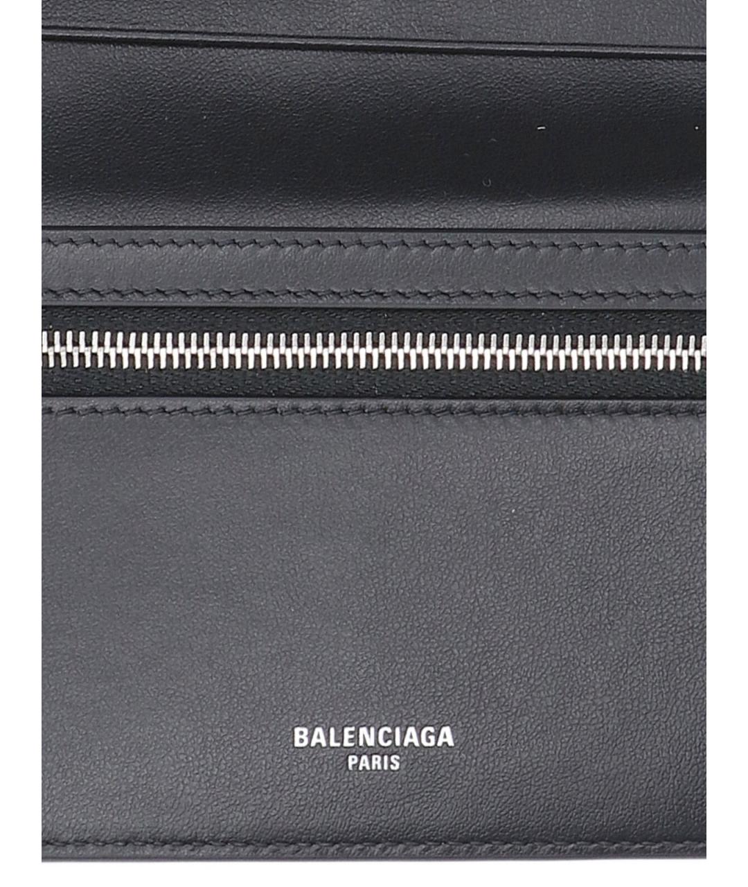 BALENCIAGA Серый кожаный кошелек, фото 4