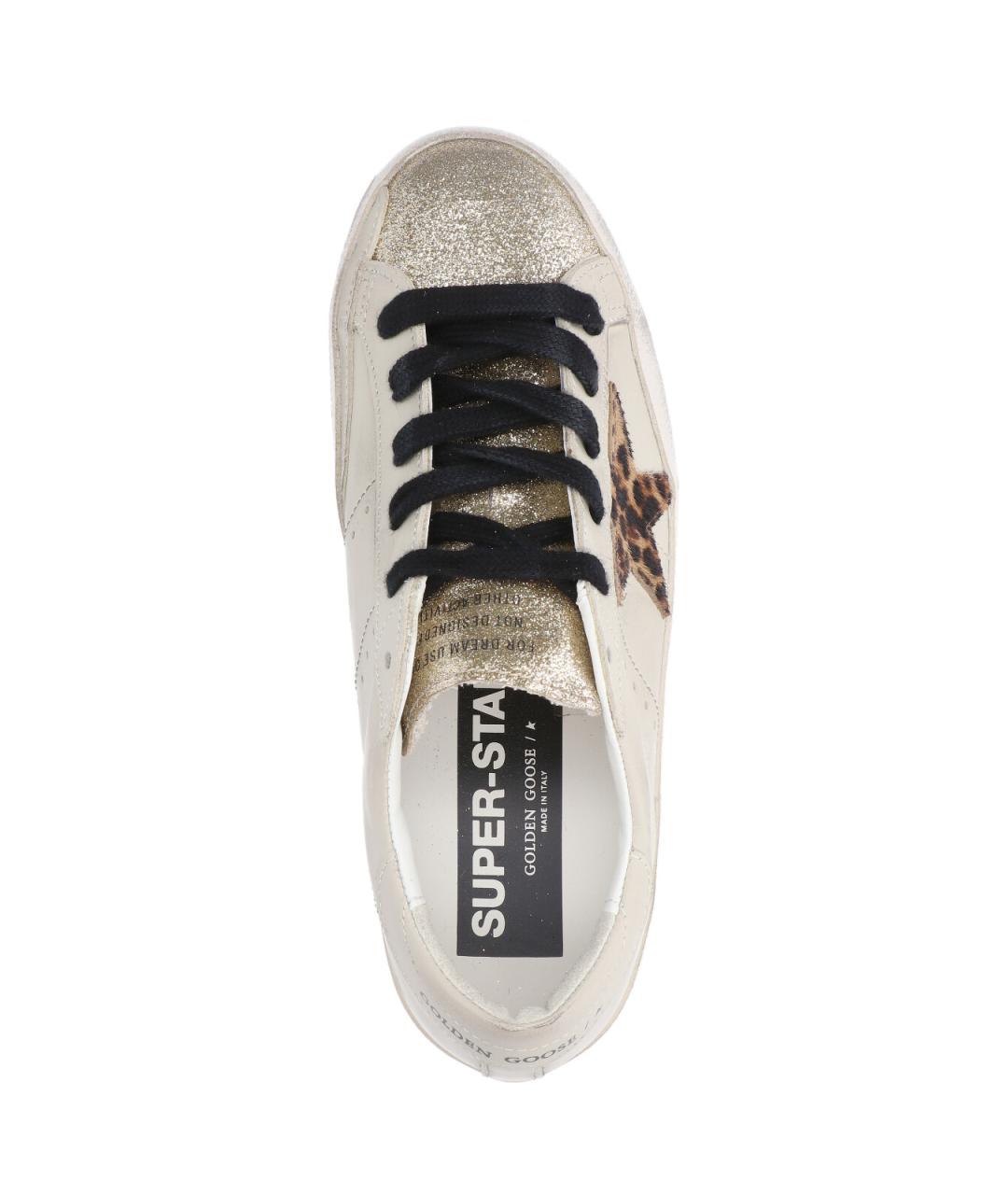 GOLDEN GOOSE DELUXE BRAND Бежевые кожаные кеды, фото 5