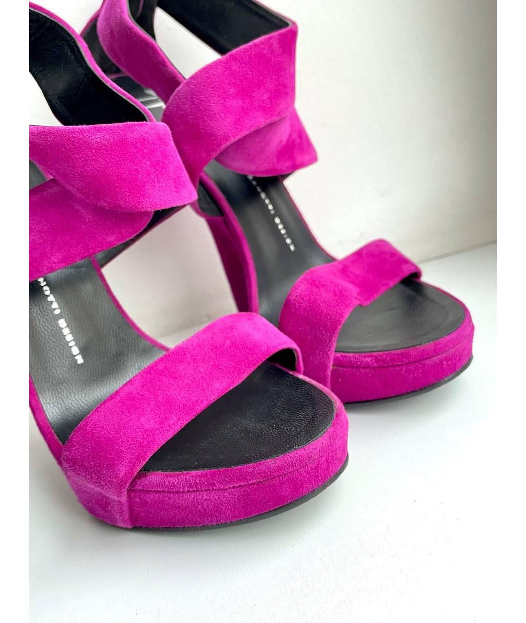 GIUSEPPE ZANOTTI DESIGN Фуксия замшевые босоножки, фото 6