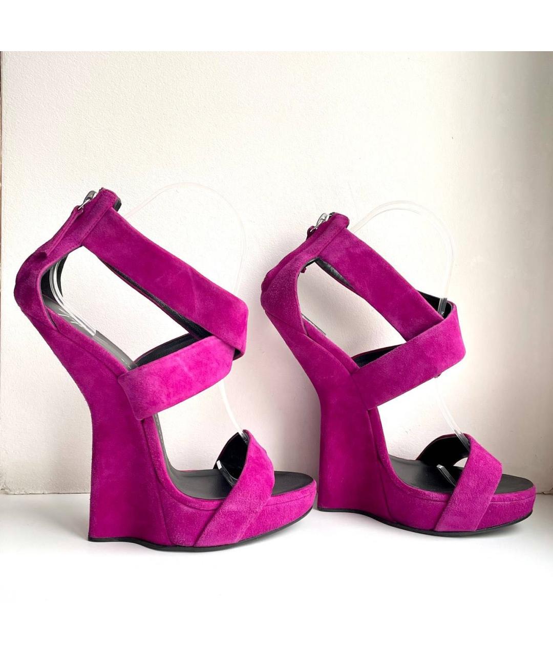 GIUSEPPE ZANOTTI DESIGN Фуксия замшевые босоножки, фото 2