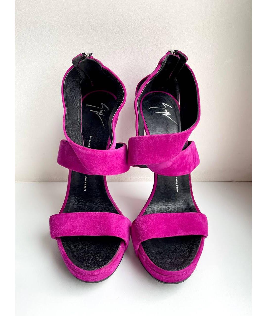 GIUSEPPE ZANOTTI DESIGN Фуксия замшевые босоножки, фото 3