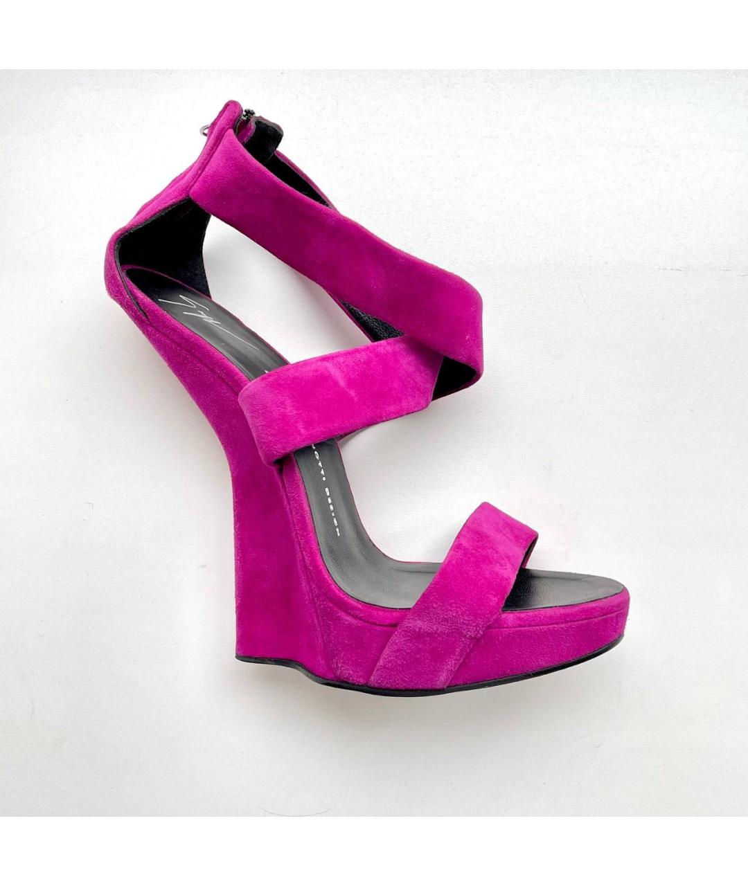 GIUSEPPE ZANOTTI DESIGN Фуксия замшевые босоножки, фото 8