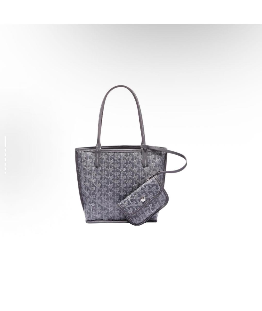 GOYARD Антрацитовая кожаная сумка тоут, фото 2