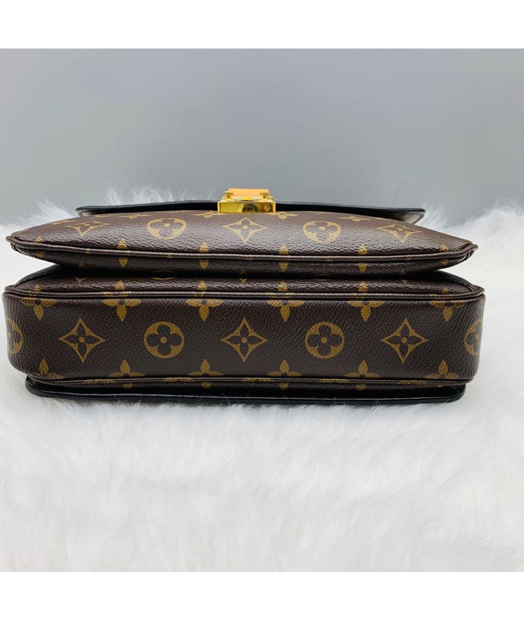 LOUIS VUITTON Коричневая кожаная сумка через плечо, фото 5