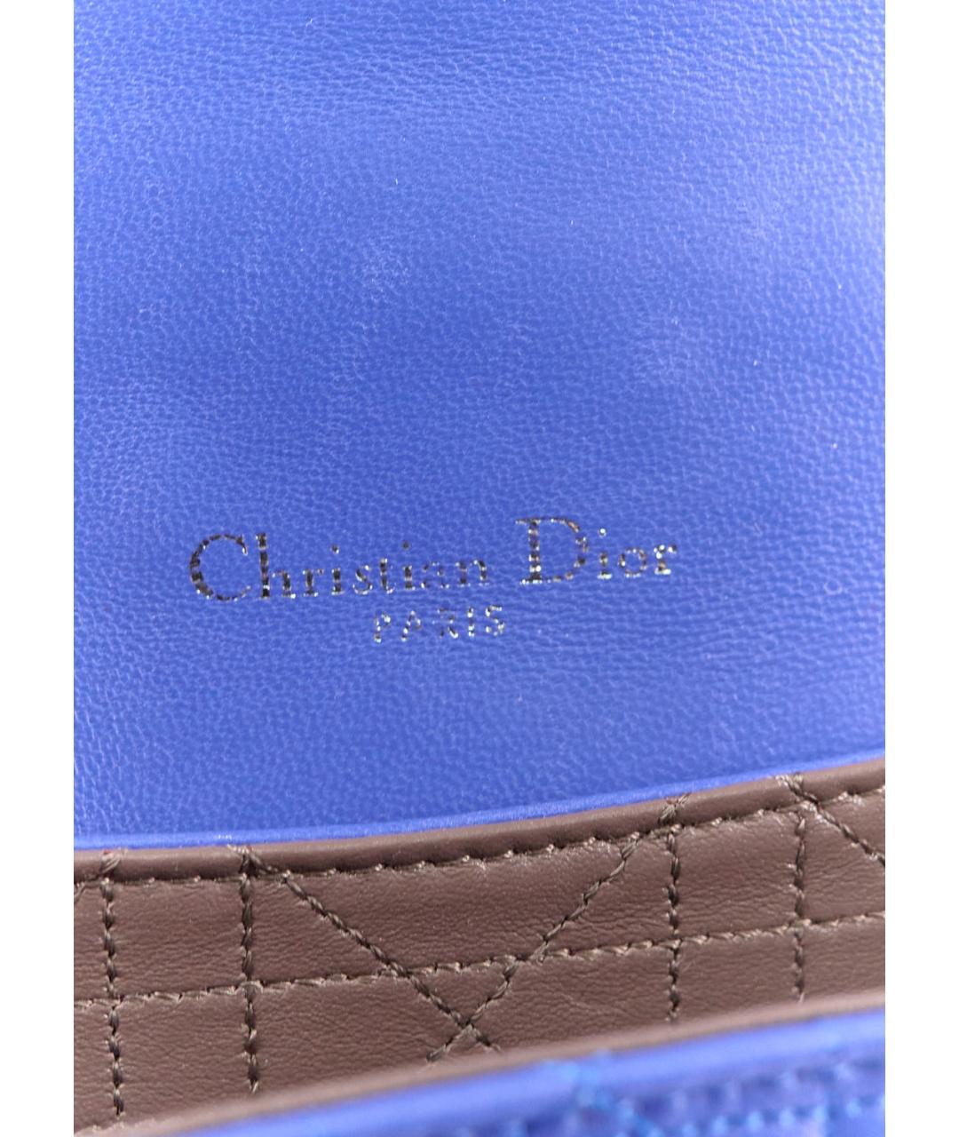 CHRISTIAN DIOR Синяя кожаная сумка через плечо, фото 5