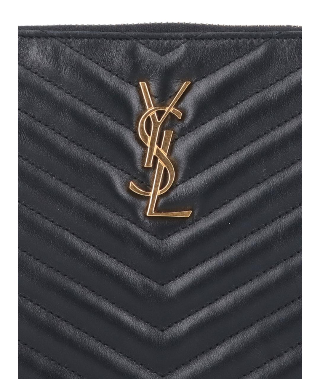 SAINT LAURENT Черная кожаная сумка с короткими ручками, фото 4