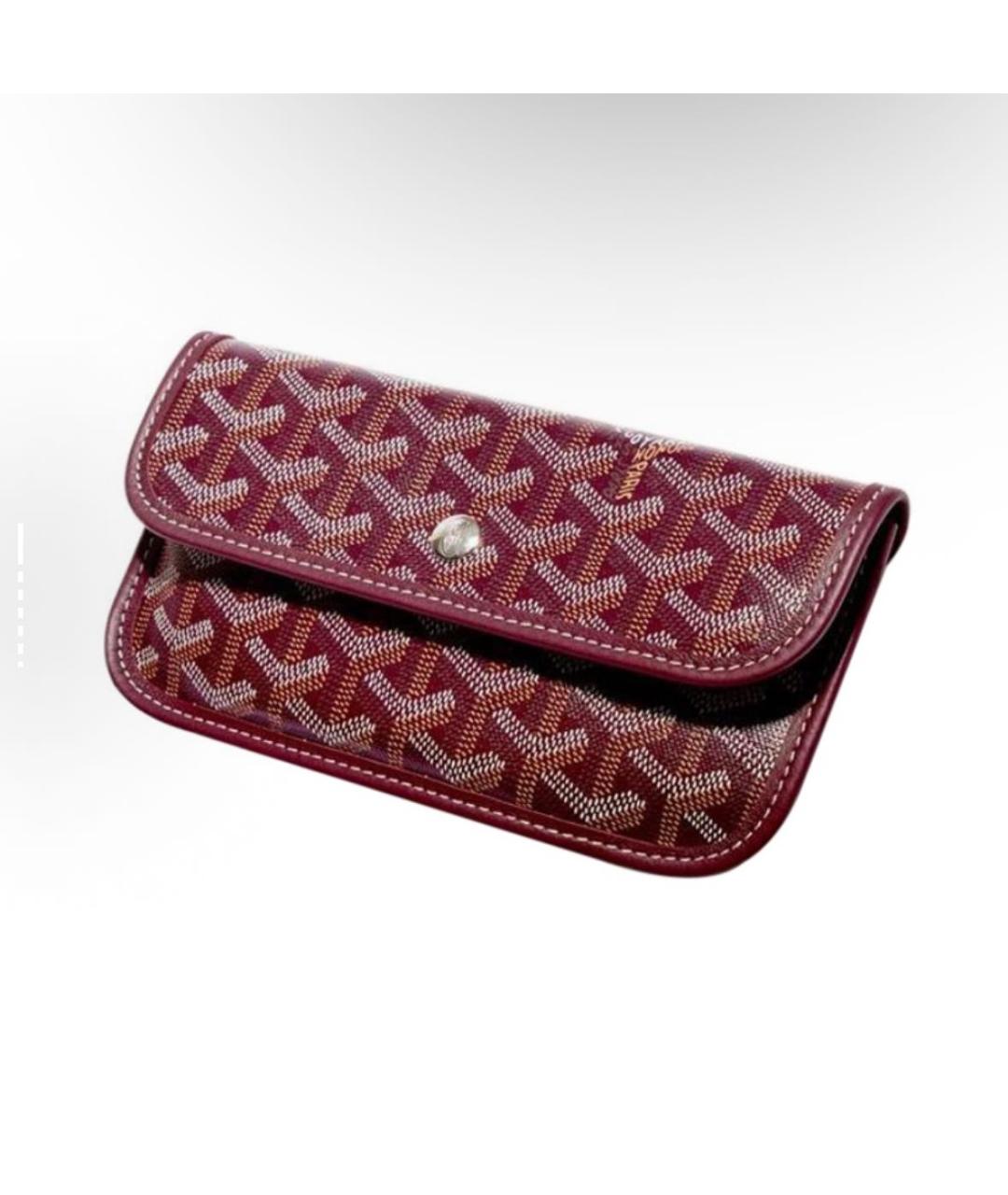 GOYARD Бордовая кожаная сумка тоут, фото 4
