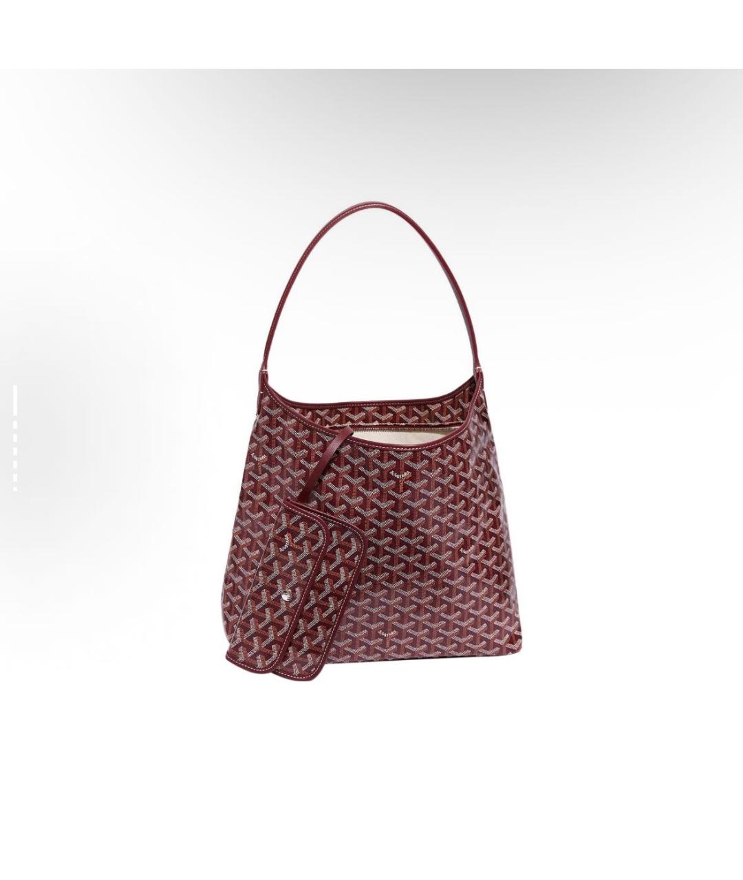 GOYARD Бордовая кожаная сумка тоут, фото 2