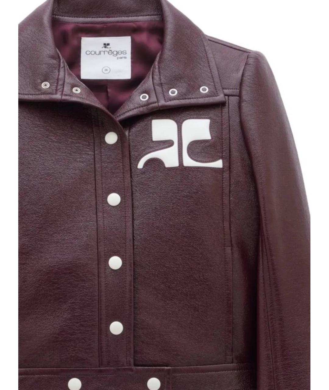 COURREGES Бордовая кожаная куртка, фото 2