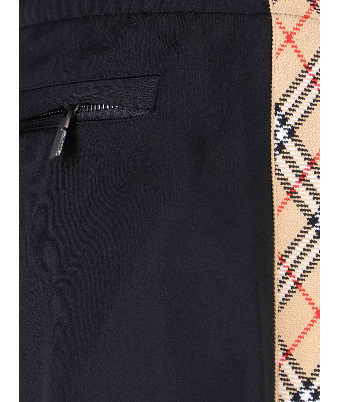 BURBERRY Черные полиэстеровые повседневные брюки, фото 5