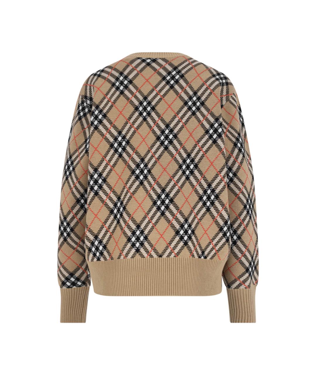 BURBERRY Бежевый шерстяной джемпер / свитер, фото 2
