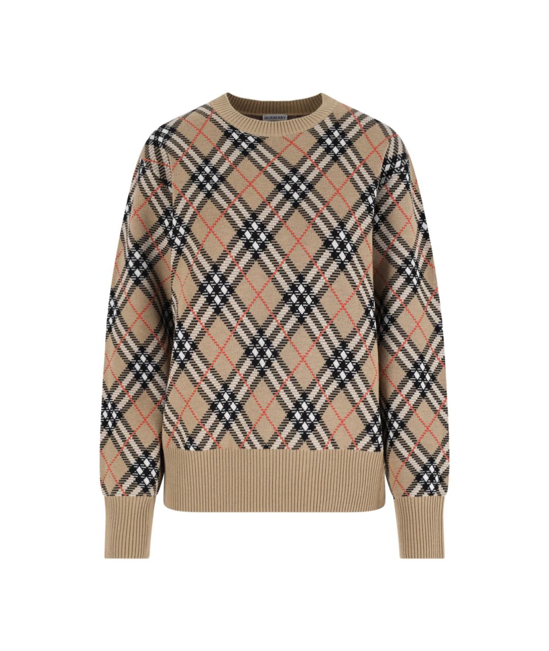 BURBERRY Бежевый шерстяной джемпер / свитер, фото 1