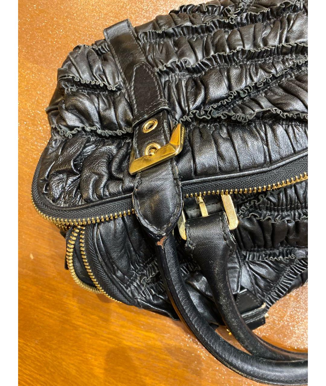 BURBERRY Черная кожаная сумка с короткими ручками, фото 8
