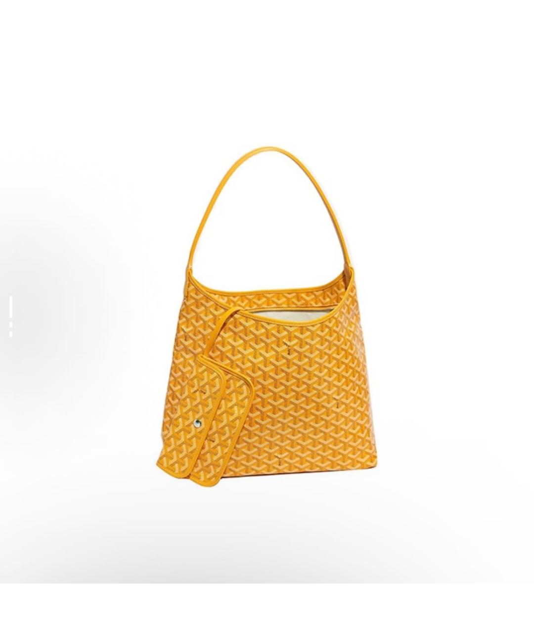 GOYARD Желтая кожаная сумка тоут, фото 3