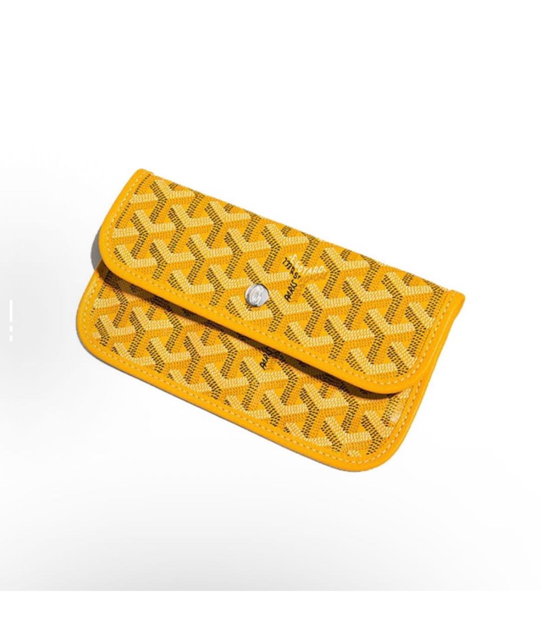GOYARD Желтая кожаная сумка тоут, фото 4