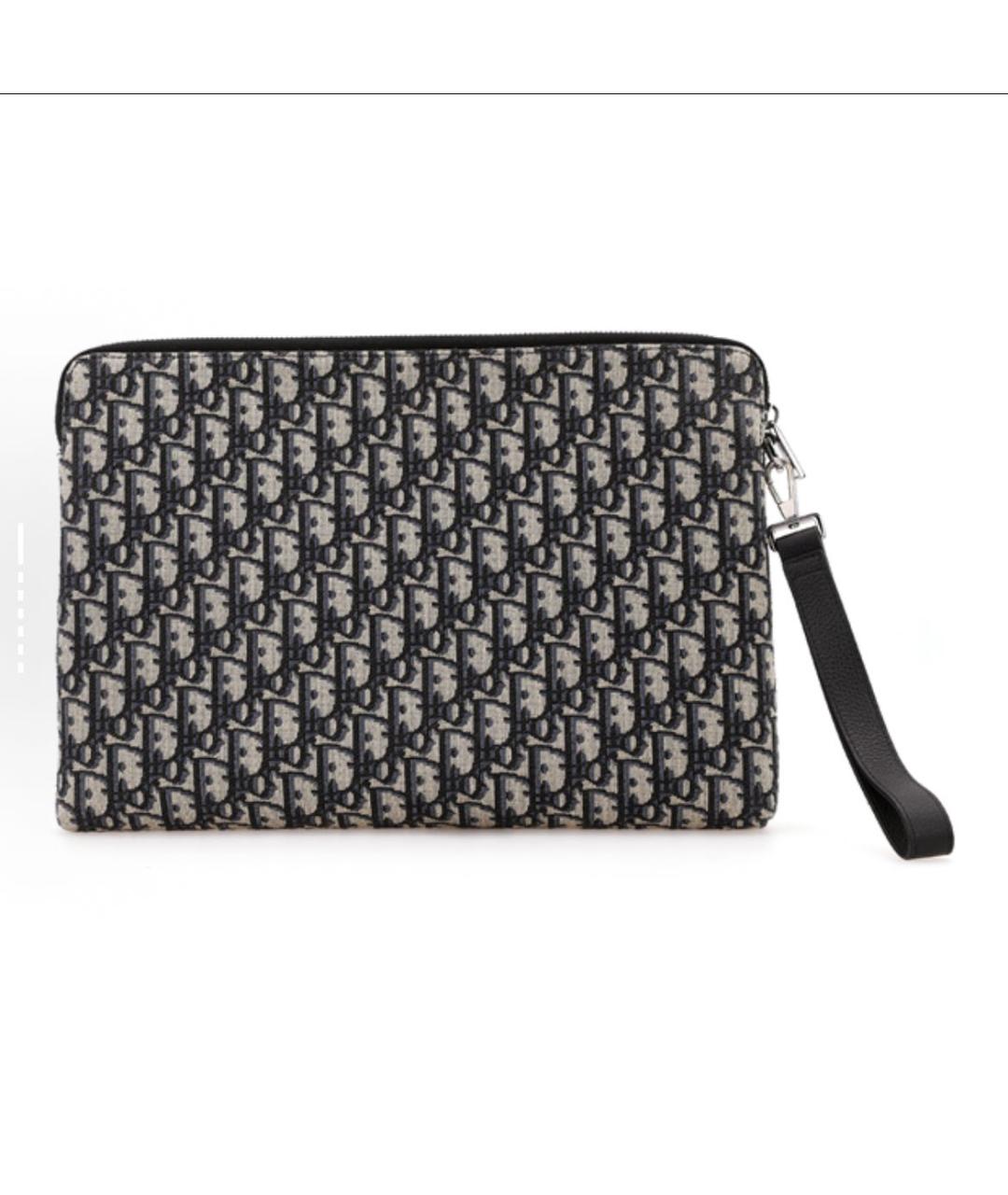 CHRISTIAN DIOR Бежевая тканевая папка для документов, фото 3