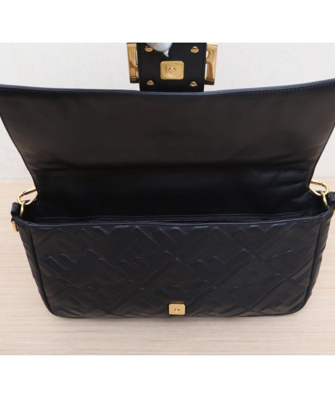 FENDI Черная кожаная сумка тоут, фото 8
