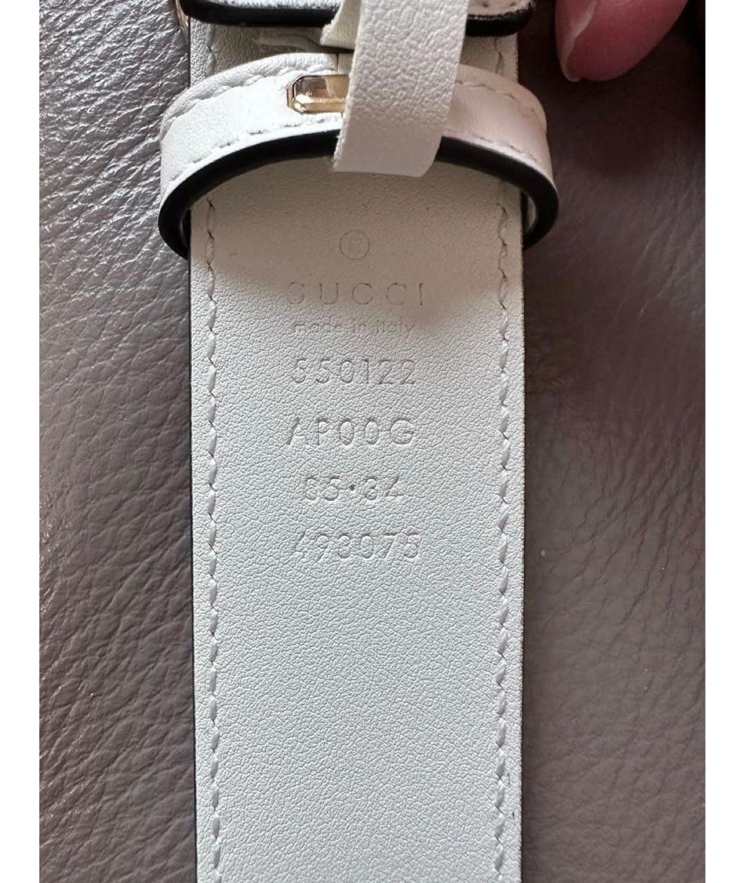 GUCCI Белый кожаный ремень, фото 3