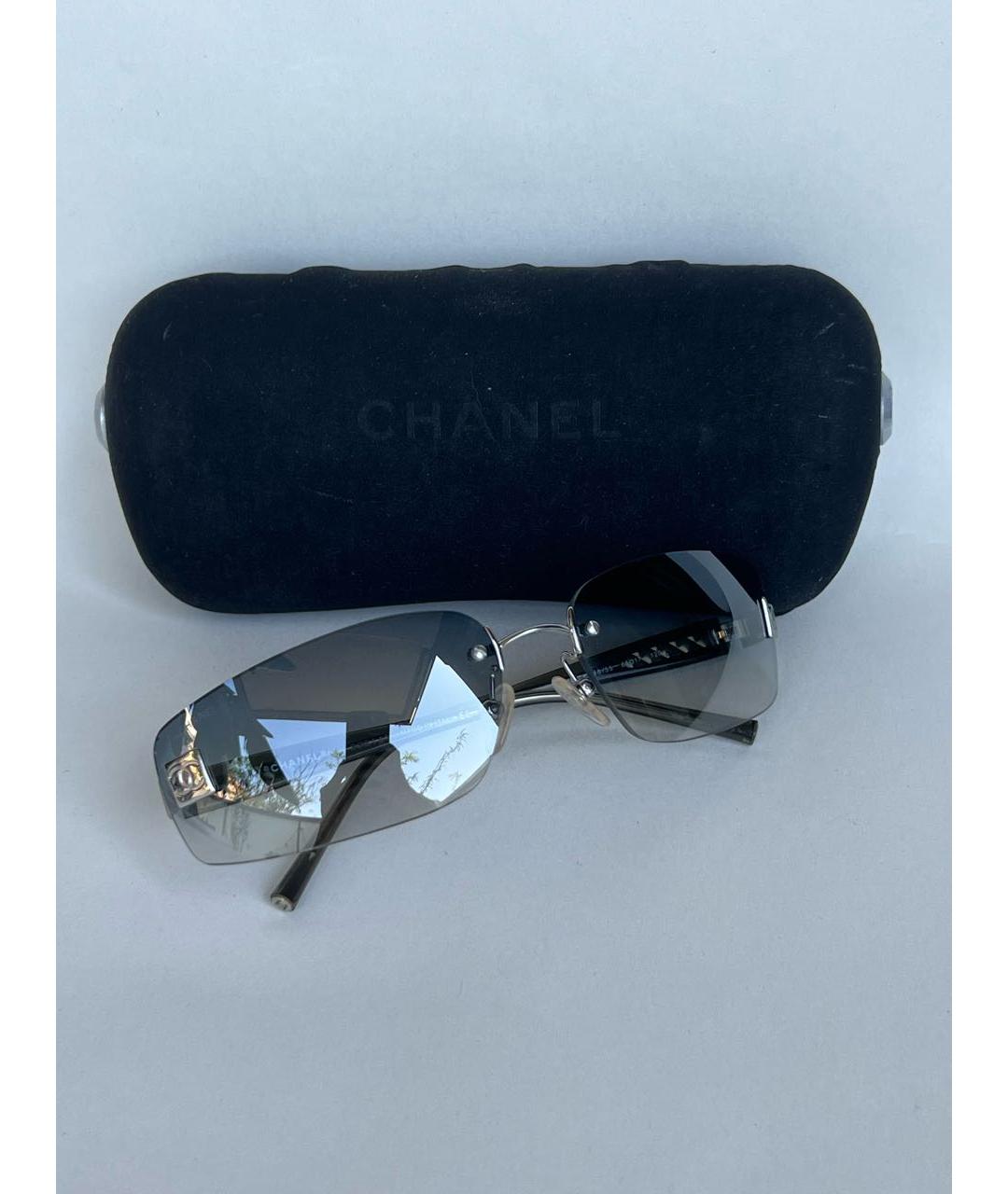 CHANEL Голубые металлические солнцезащитные очки, фото 4