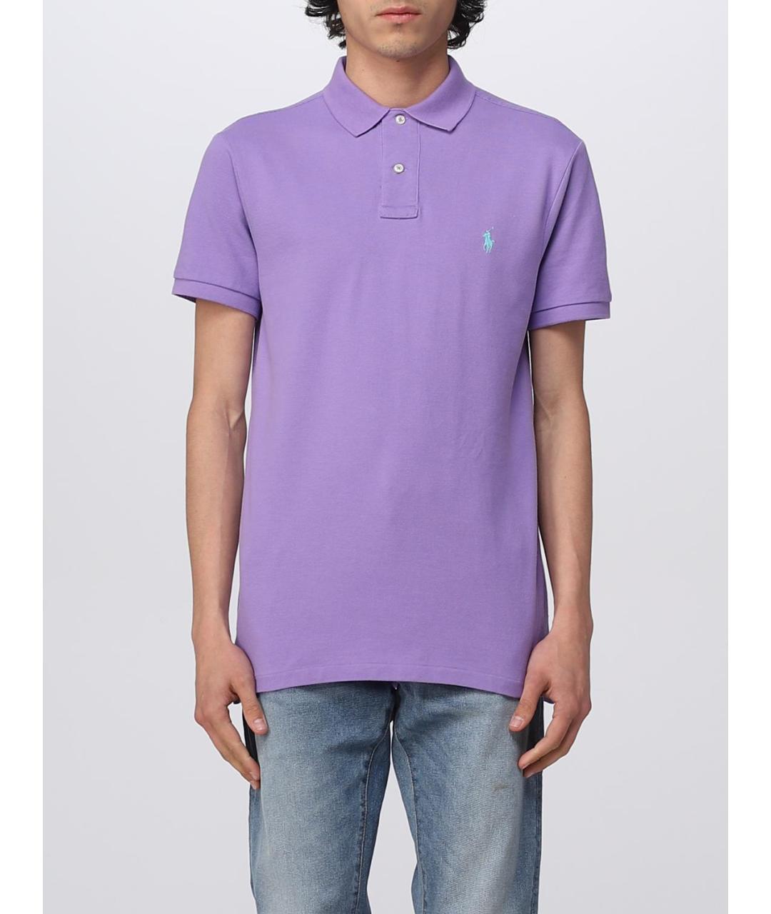 POLO RALPH LAUREN Фиолетовое хлопковое поло с коротким рукавом, фото 2
