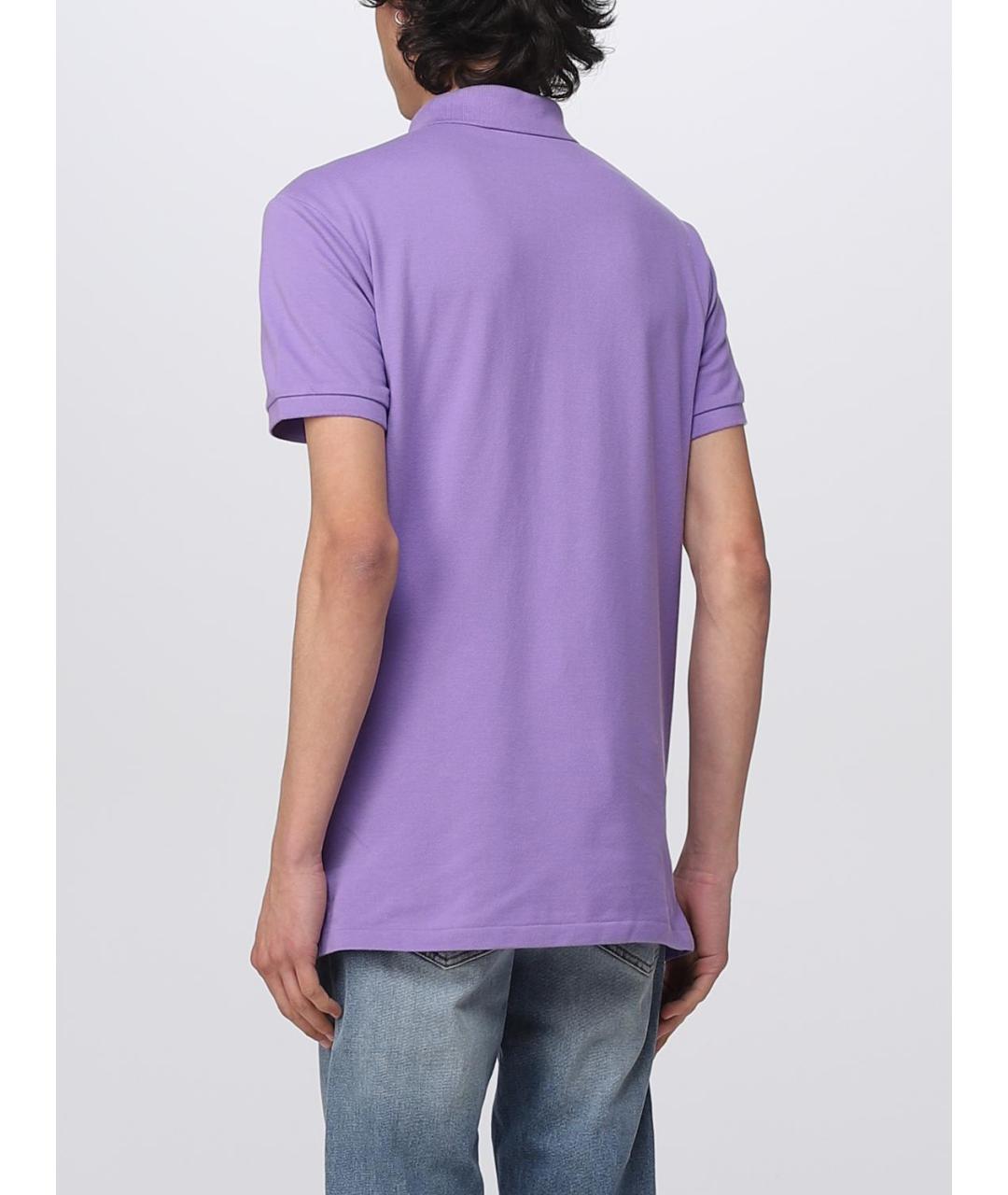 POLO RALPH LAUREN Фиолетовое хлопковое поло с коротким рукавом, фото 3