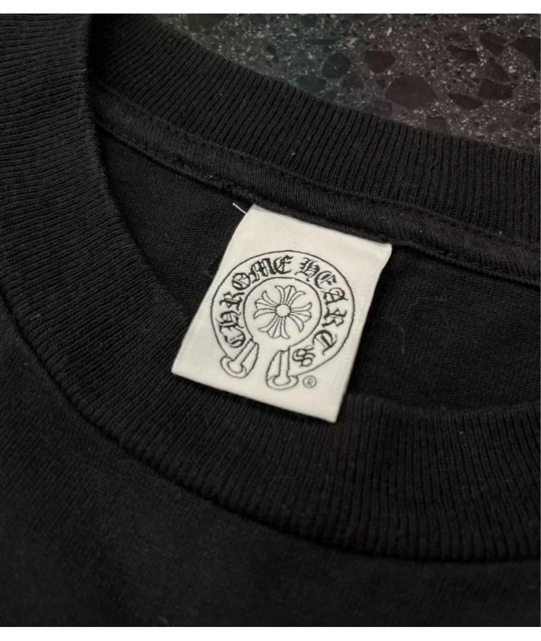 CHROME HEARTS Черная хлопковая футболка, фото 4