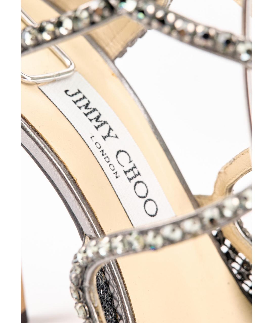 JIMMY CHOO Серебряные босоножки, фото 3
