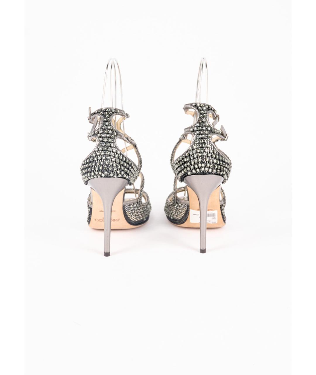 JIMMY CHOO Серебряные босоножки, фото 4