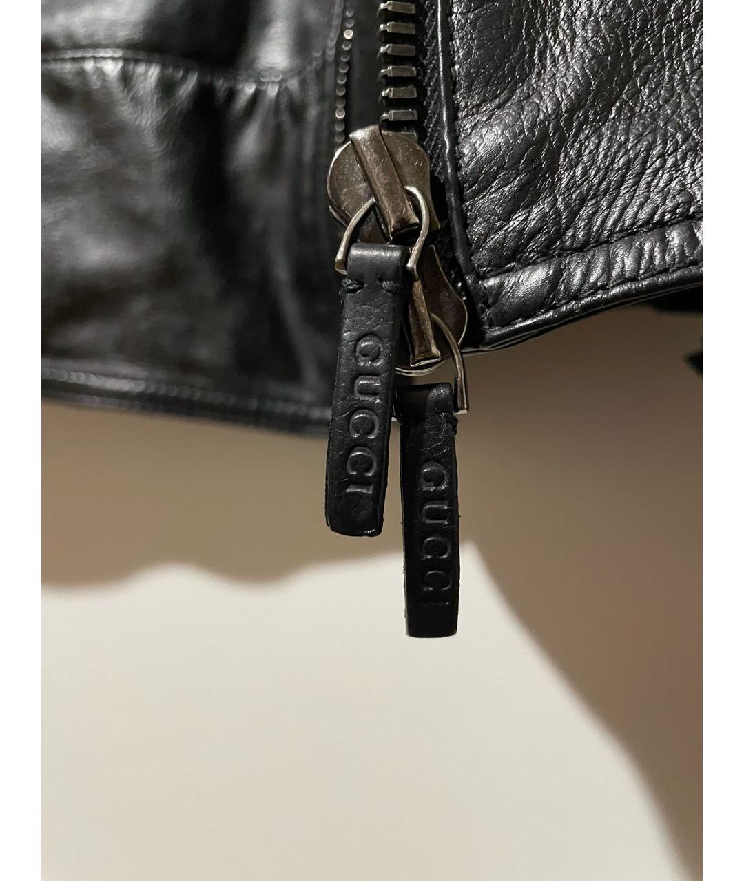 GUCCI Черная кожаная куртка, фото 5