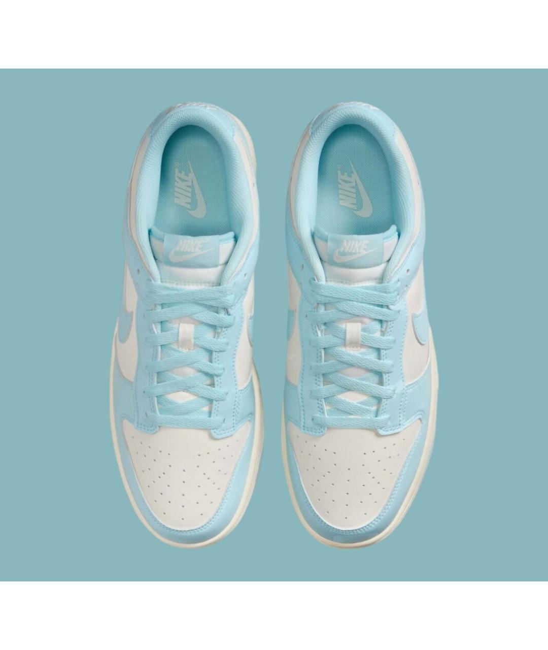 NIKE Голубые кожаные низкие кроссовки / кеды, фото 3