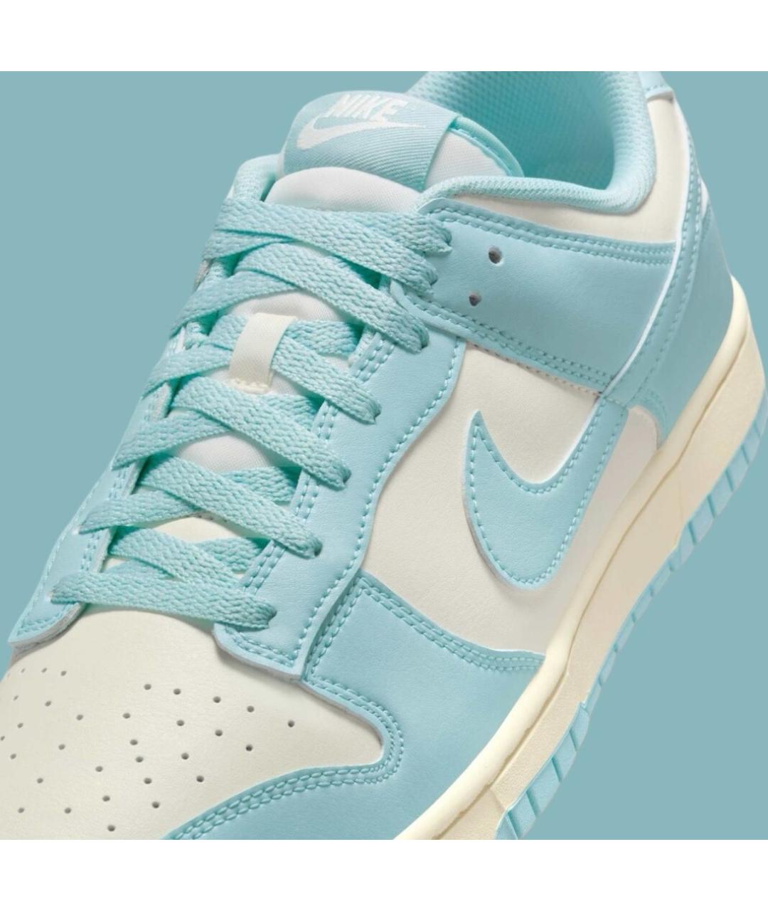 NIKE Голубые кожаные низкие кроссовки / кеды, фото 6