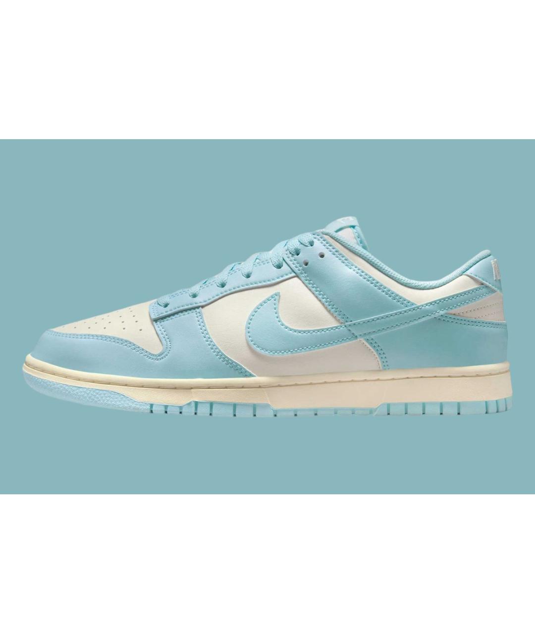 NIKE Голубые кожаные низкие кроссовки / кеды, фото 8
