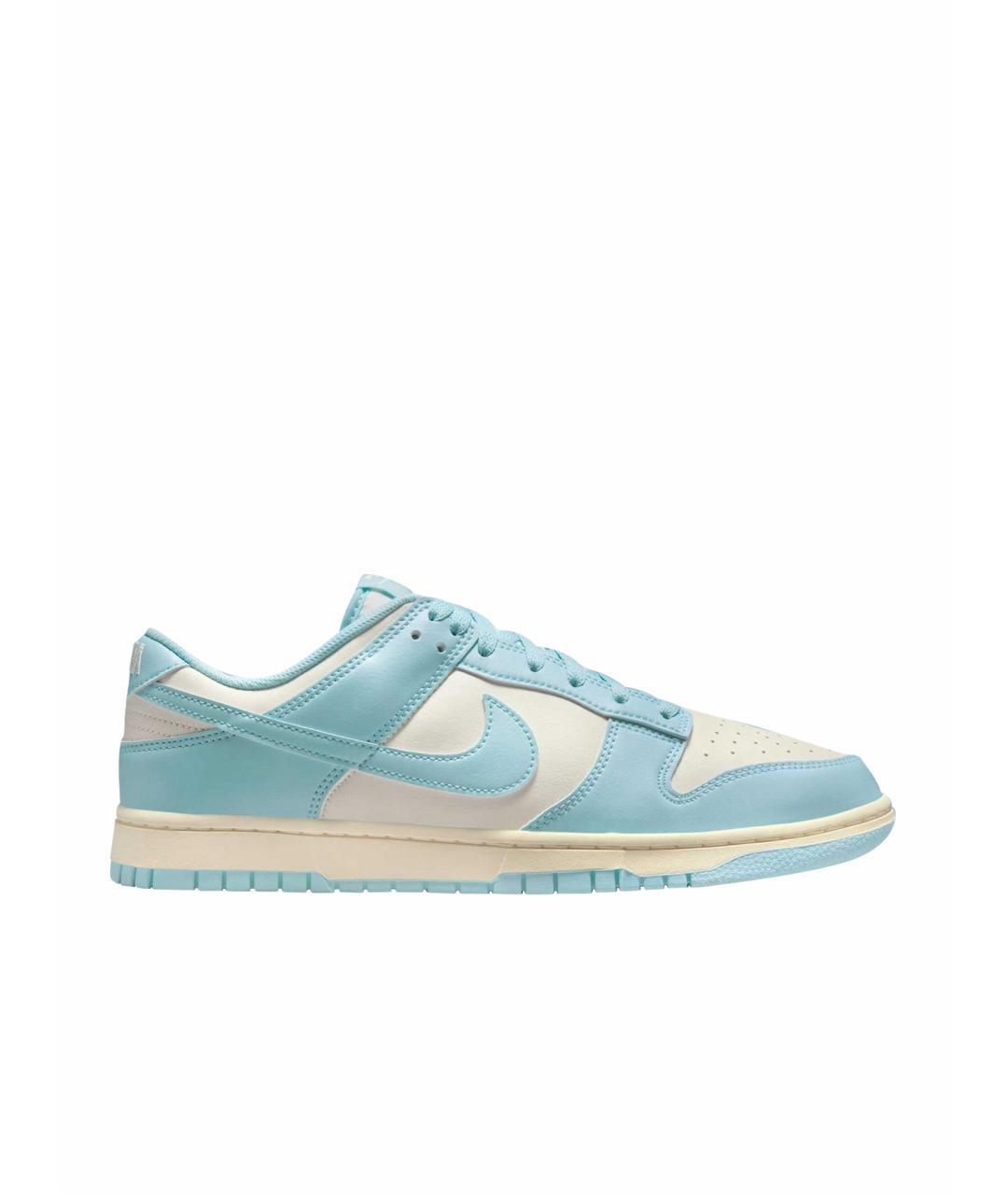 NIKE Голубые кожаные низкие кроссовки / кеды, фото 1