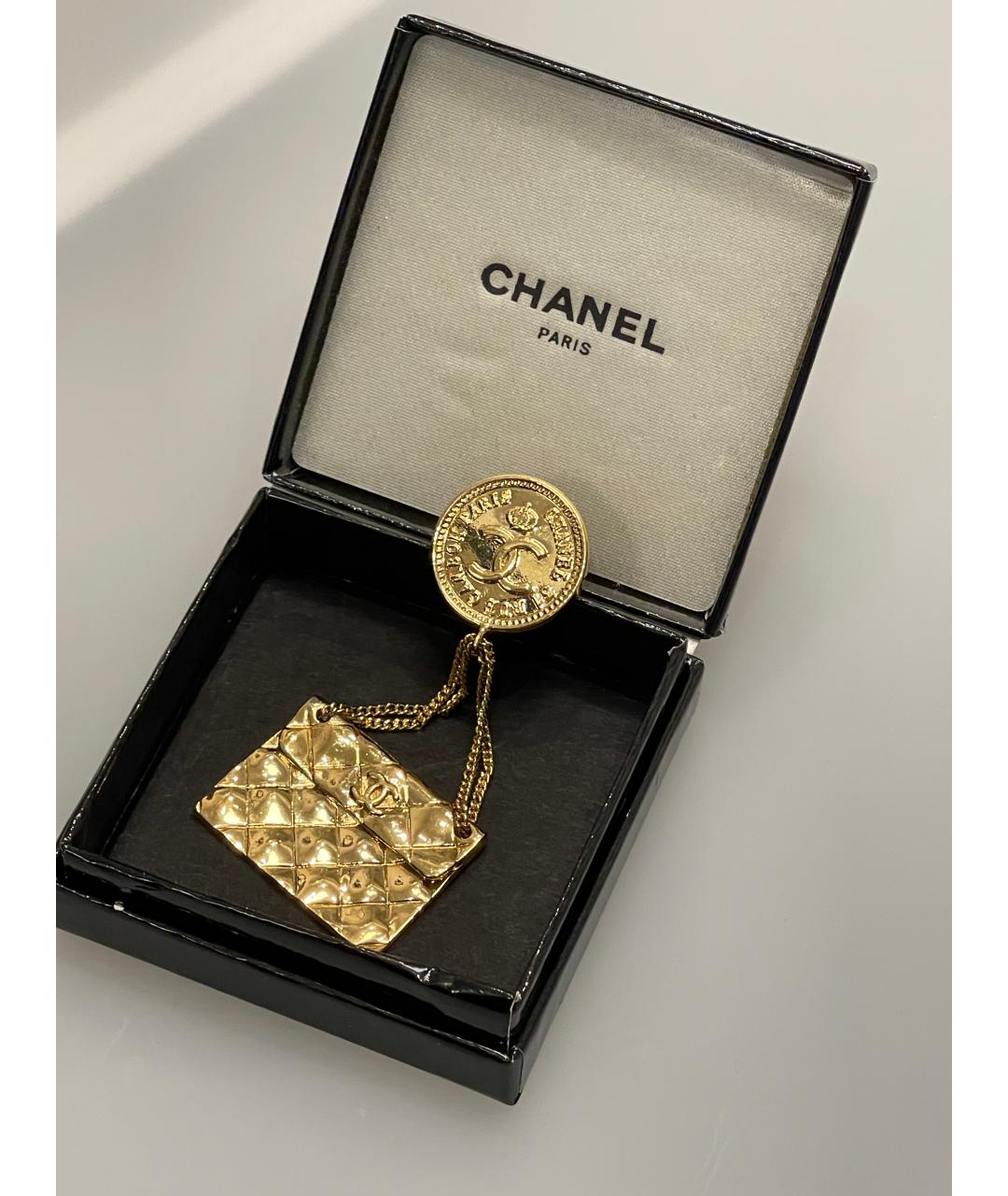 CHANEL Золотая металлическая булавка / брошь, фото 7